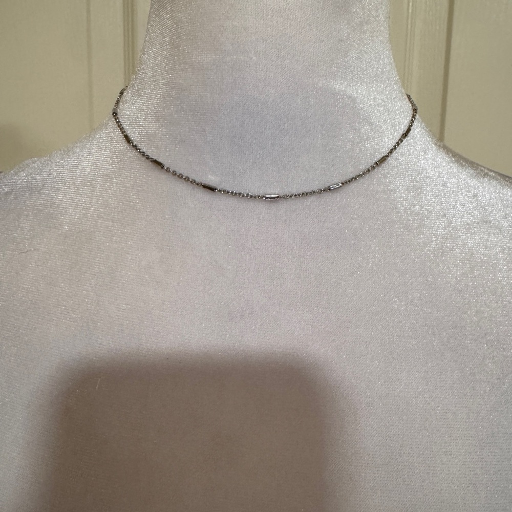 Silver toned bar Chain choker Necklace​